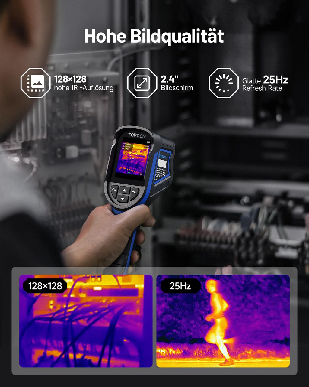 Wärmebildkamera TC004 Mini-A 240x240 TISR IR Auflösung 25Hz Infrarot Kamera mit Fotoaufnahme und Temperaturmessung