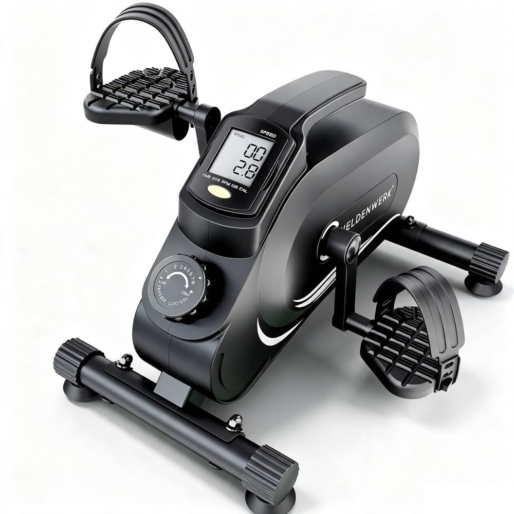 Pedaltrainer Pro Arm- und Beintrainer 8 Widerstandsstufen mit Befestigungsband und Anti-Rutsch-Matte 48 × 30 × 40 cm