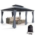 Pavillon 3 x 4 m mit Seitenteilen UV 50+ wasserabweisendes Dach Stahlgestell Dachhaube