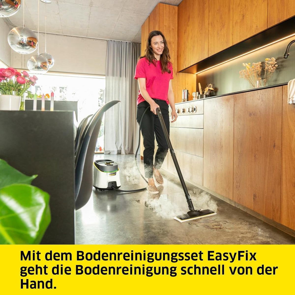 Dampfreiniger SC 4 Deluxe 4 bar 3 Min Aufheizzeit 1,8 l Tank 2200 W EasyFix Bodenreinigungsset mit Düsen