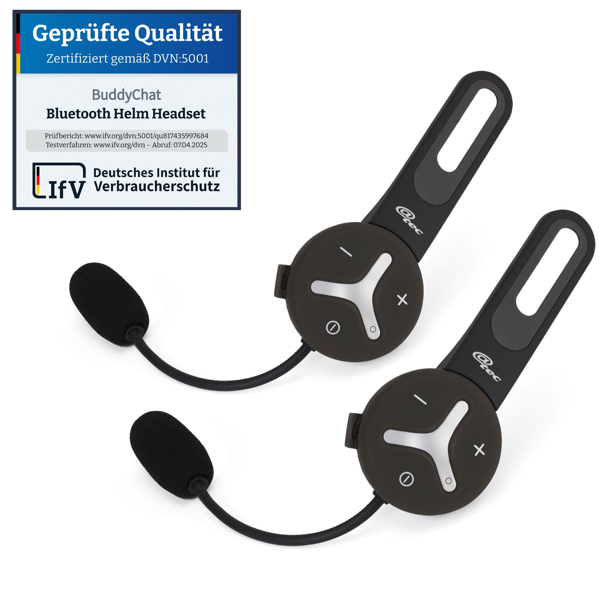 Bluetooth Helm Headset Duo 2er Set Intercom Gegensprechanlage DSP Geräuschunterdrückung 1000 m Freisprechanlage Fahrrad Ski Arbeit