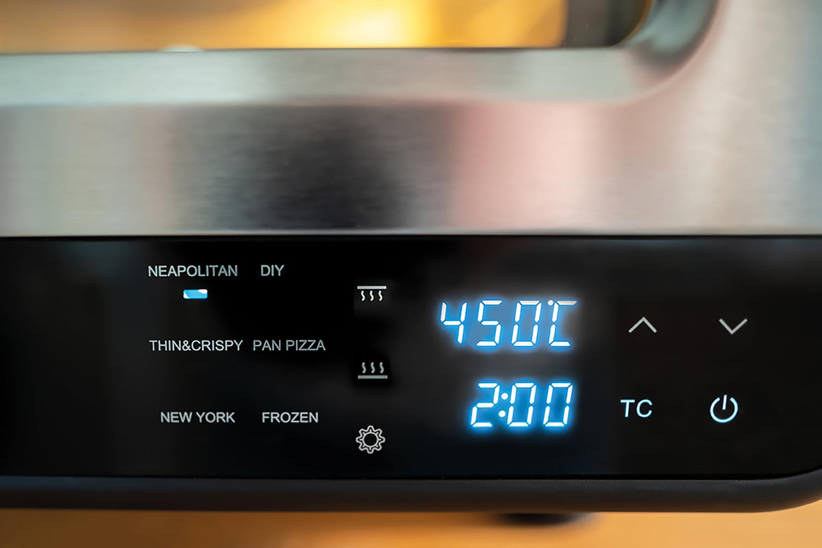 Elektrischer Pizzaofen LUIGI 68816 1700 W bis 450 °C mit 32 cm Cordierit-Pizzastein und Touch-Steuerung