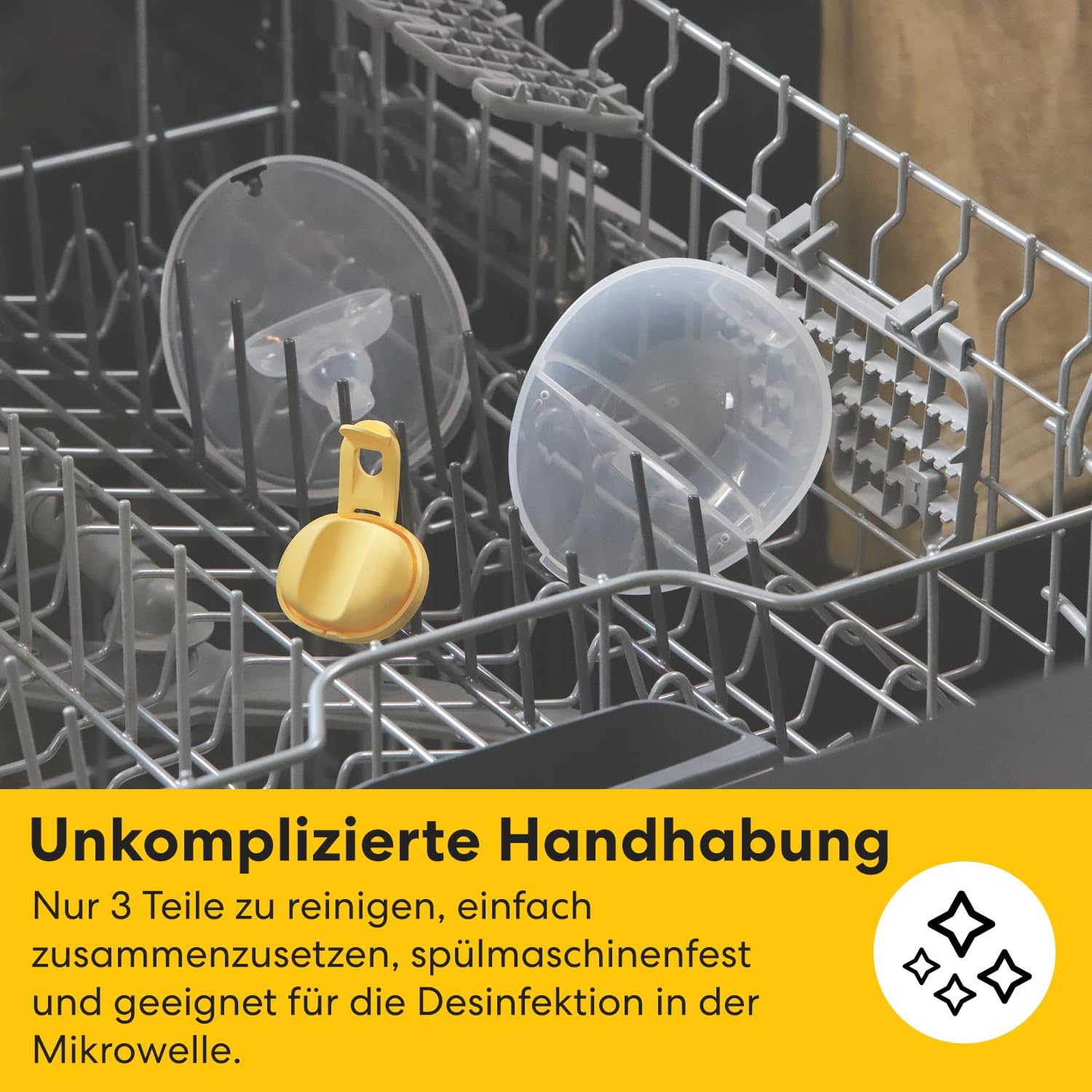 Tragbare elektrische Milchpumpe Motion InBra mit Akku 9 Saugstufen 24 mm Brusthaube 3 Silikoneinsätze Aufbewahrungstasche