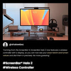Monitorlampe ScreenBar Halo 2 mit Rücklicht, USB, 5 W, 2700–6500 K, dimmbar, Bewegungssensor, kabelloser Controller, für Monitore 0,43–6 cm
