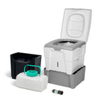 Mobile Trockentrenntoilette WandaGO P1 höhenverstellbar 31–44 cm 150 kg 6,5 L + 4,6 L Grau