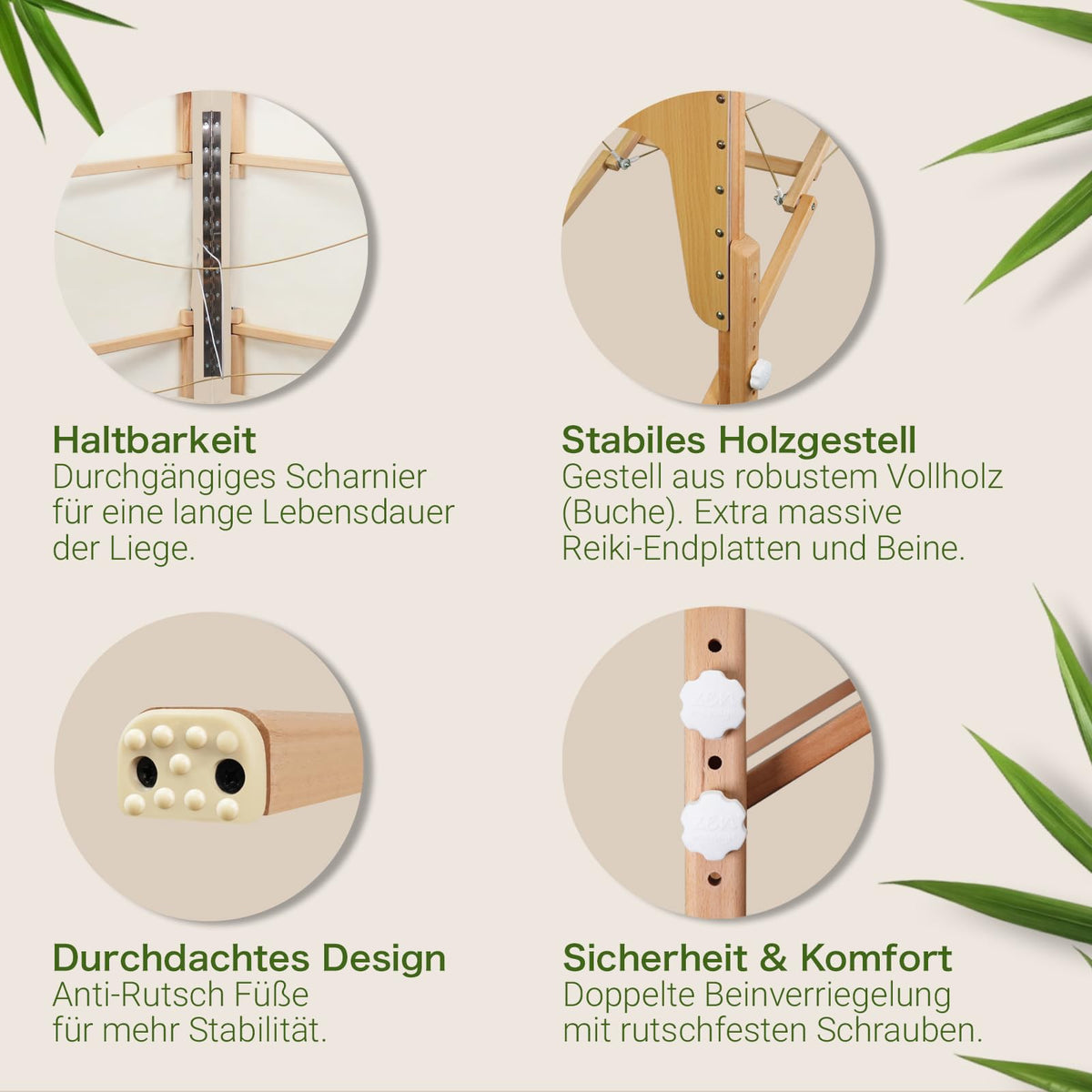 MA-CF-001 Massageliege klappbar höhenverstellbar 71 cm Holz 250 kg Belastbarkeit