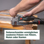 Lackfräse LF 850 S 850 W mit stufenloser Frästiefe 4 Hartmetall-Wendemessern und metaBOX 145