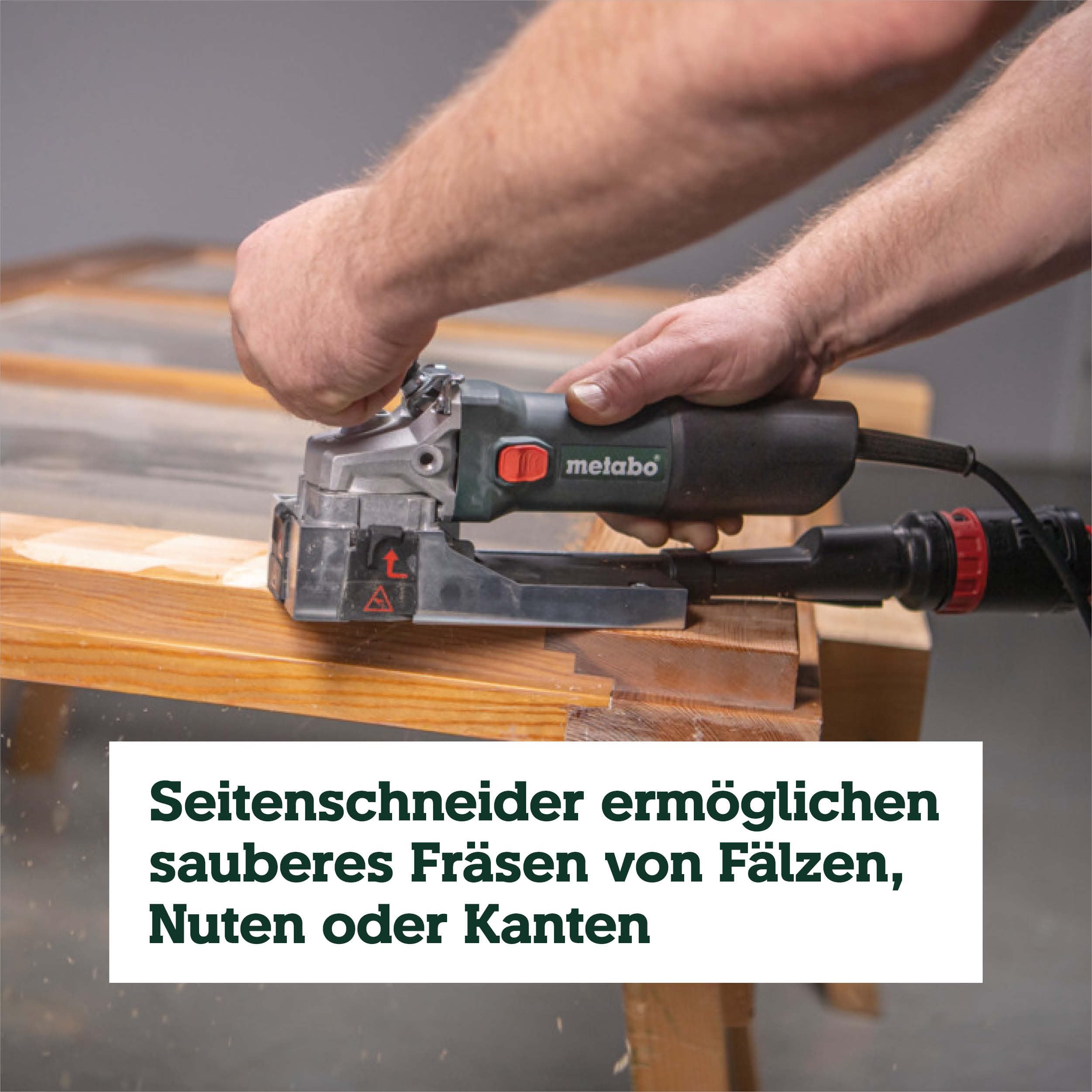 Lackfräse LF 850 S 850 W mit stufenloser Frästiefe 4 Hartmetall-Wendemessern und metaBOX 145