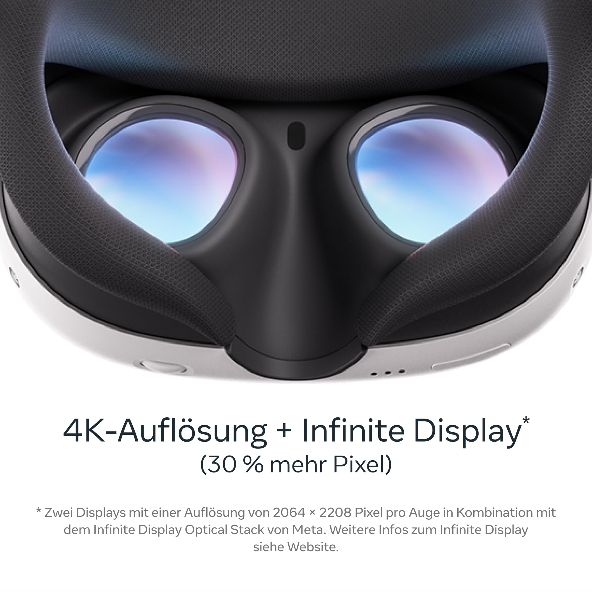 Virtual-Reality-Headset Quest 3 512 GB Mixed Reality 4K Display Snapdragon XR2 Gen 2 2064 × 2208 Pixel pro Auge Gorilla Tag Bundle