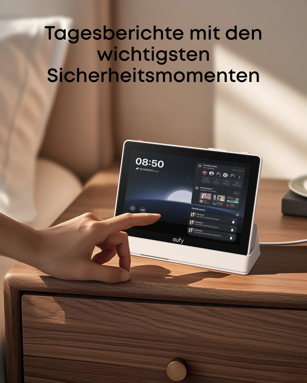 Smart Display Smart Home Hub T87A0 8 Zoll 1280 x 800 mit WLAN 4 Live-Streams Echtzeit-Benachrichtigungen