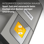 Küchenmaschine Titanium Chef Patissier XL KWL90.034SI 1400 W 7 L Rührschüssel mit Waage Wärmefunktion und Patisserie Set