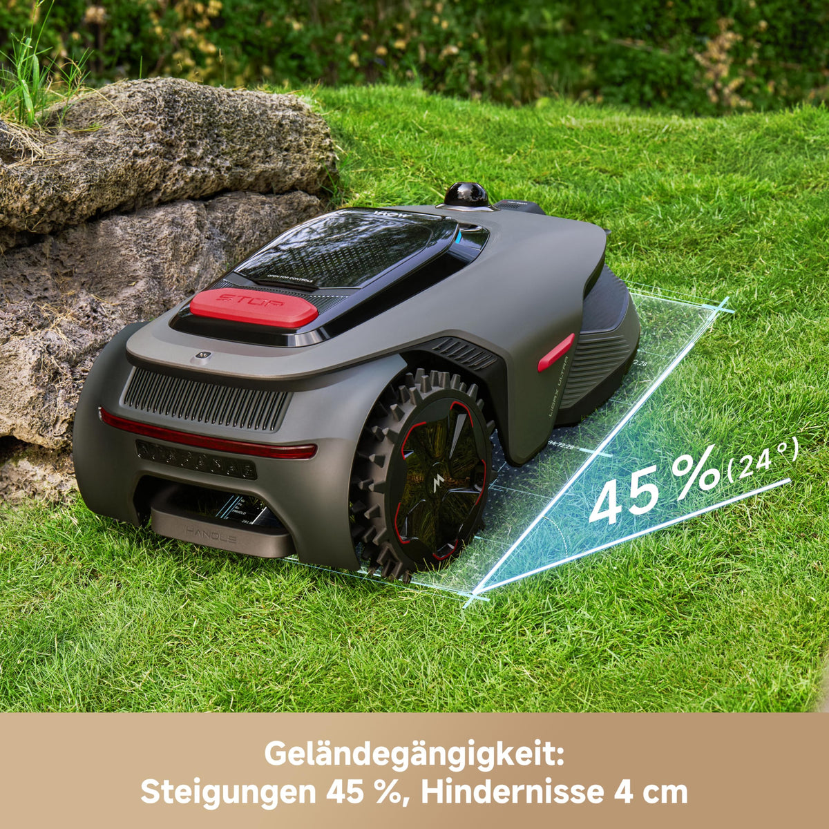 LiDAX Ultra 1600 Mähroboter ohne Begrenzungskabel 3D LiDAR KI Vision 1600 m² 4G 5 cm Kantenschnitt