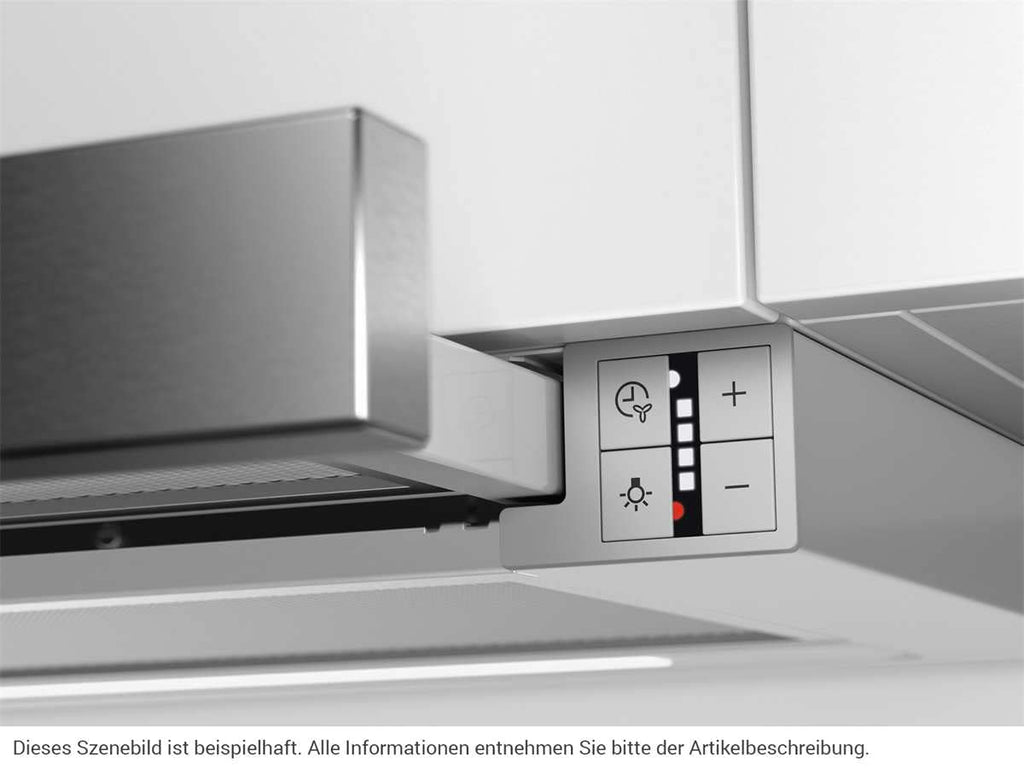 DPE5660M Flachschirmhaube 60 cm 660 m³/h 4 Stufen LED Abluft Umluft 69 dB Metall