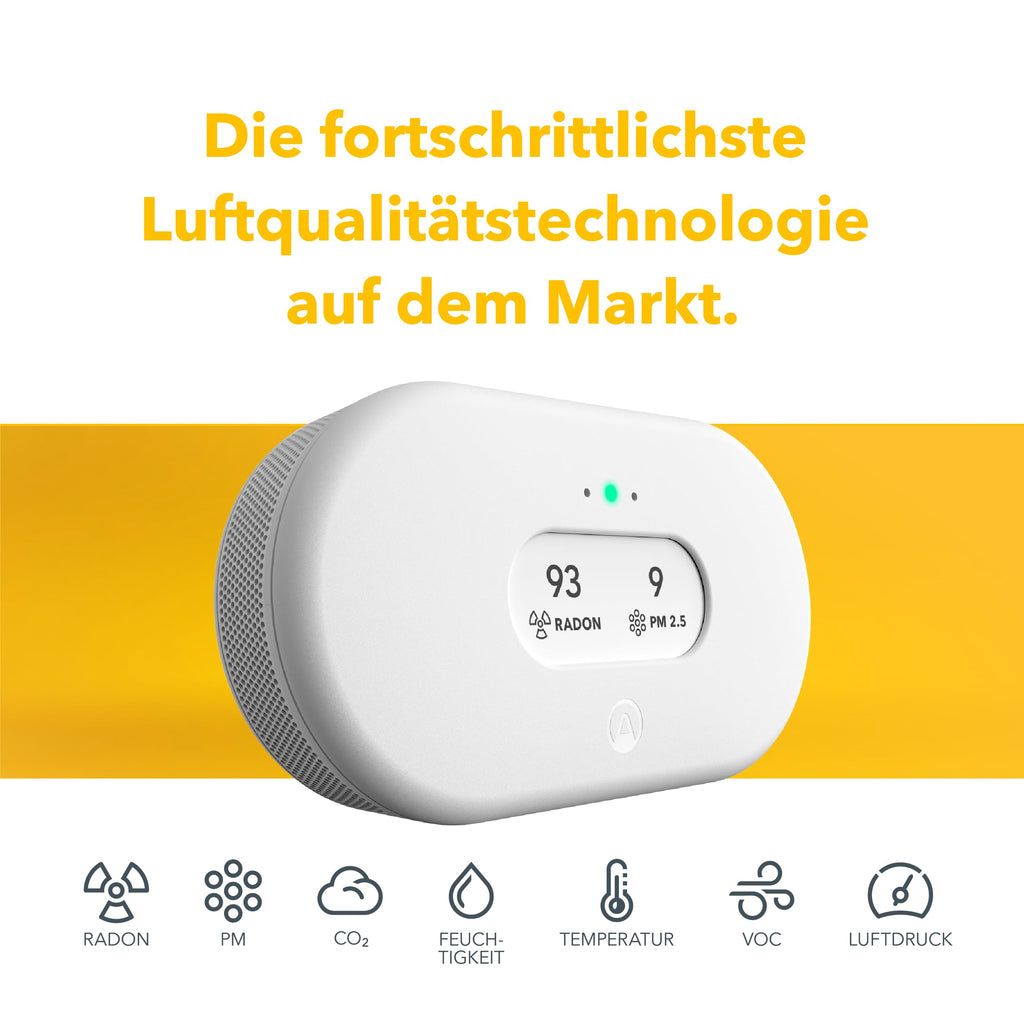 Radon und Luftqualitätsmessgerät View Plus 2960 mit PM2.5 CO2 VOC Feuchtigkeit und Luftdruck