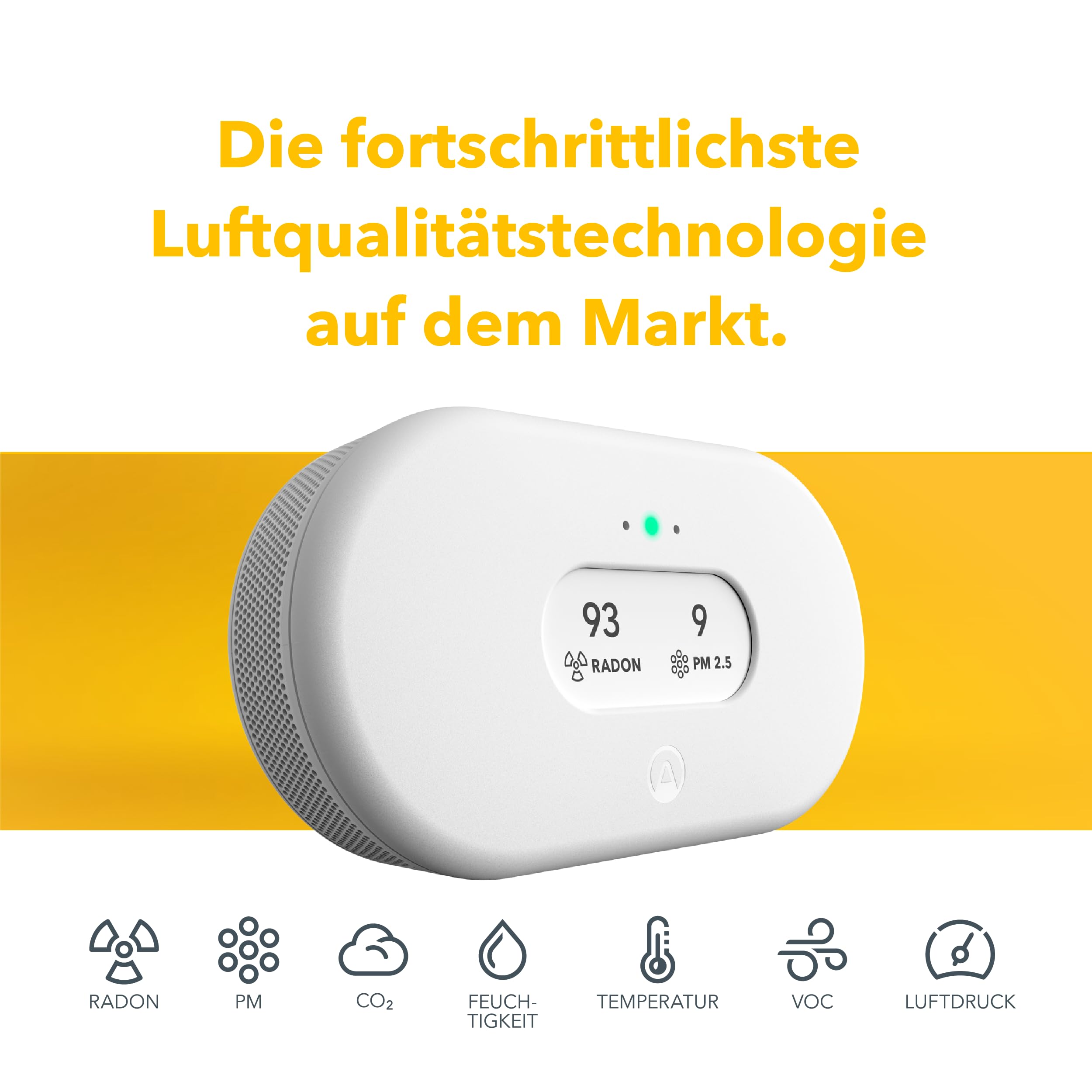 Radon und Luftqualitätsmessgerät View Plus 2960 mit PM2.5 CO2 VOC Feuchtigkeit und Luftdruck