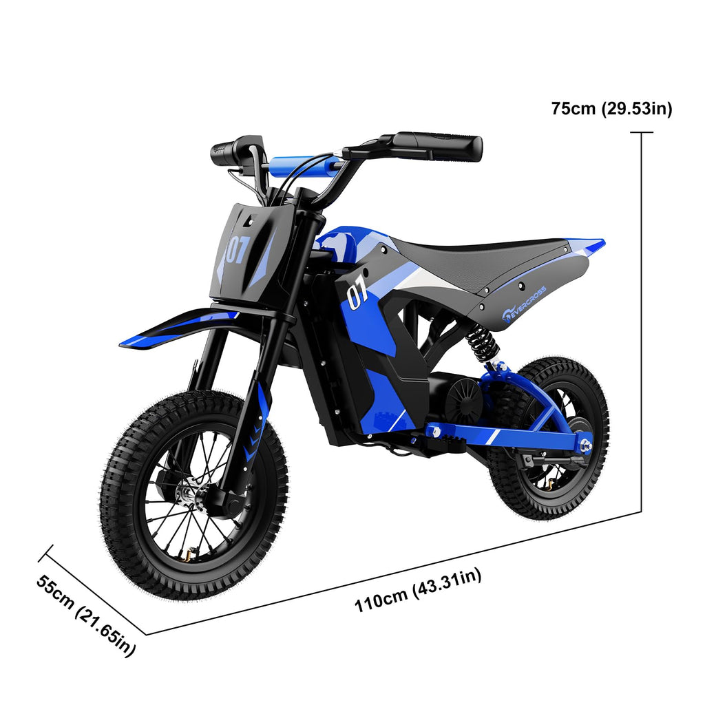 Kinder-Elektromotorrad EV12M 300 W mit 12-Zoll-Reifen 5,2-Ah-Akku 3 Geschwindigkeitsstufen bis 18 km Reichweite