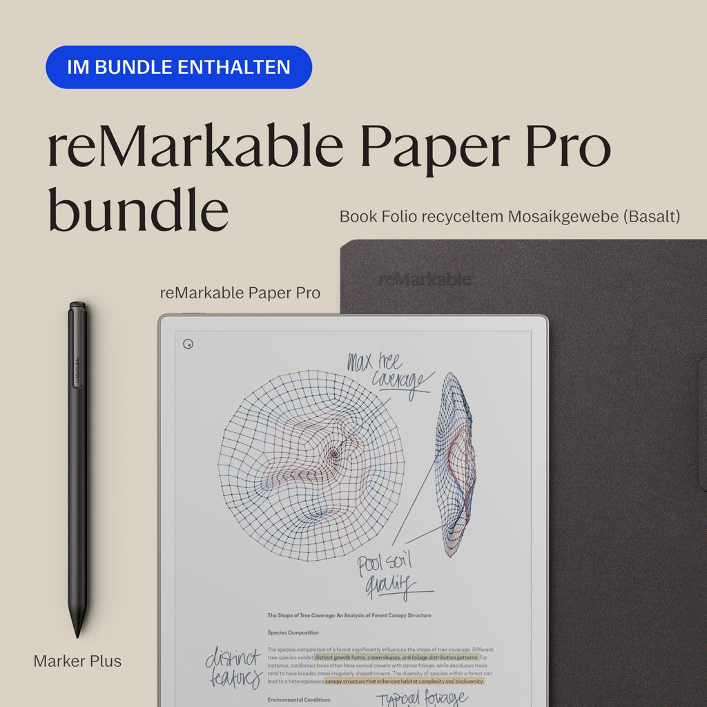 11,8 Zoll E-Ink Papier-Tablet mit Farbdisplay 64 GB und Leselicht inklusive Marker Plus Book Folio