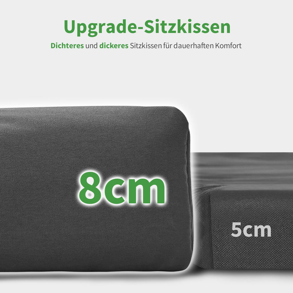 3-Sitzer Hollywoodschaukel mit Liegefunktion Sonnendach 300 kg 201 x 125 x 173 cm