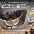 Küchenmaschine Titanium Chef Patissier XL KWL90.034SI 1400 W 7 L Rührschüssel mit Waage Wärmefunktion und Patisserie Set