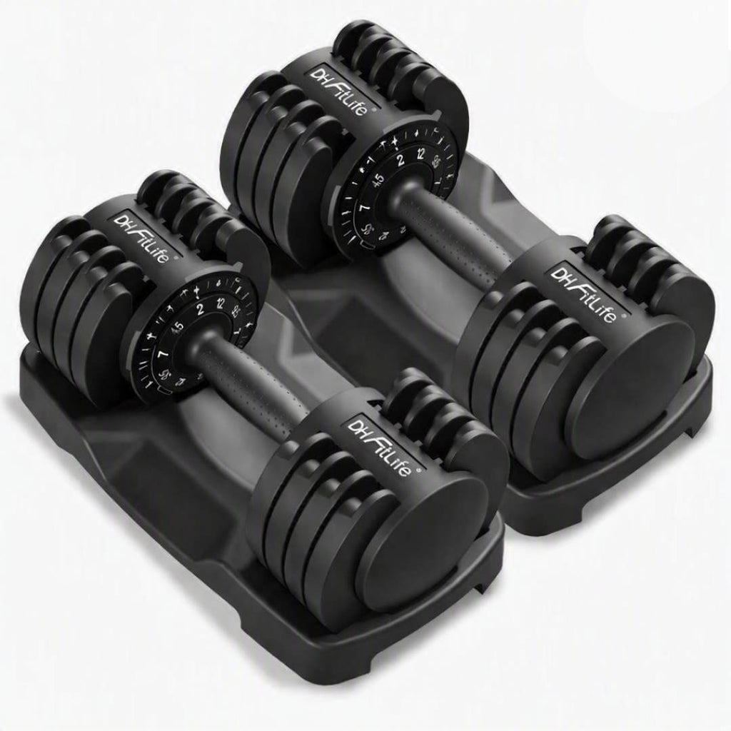 Verstellbare Kurzhanteln 5-in-1 2–12 kg 5 Gewichtsstufen mit Ablageschale Anti-Rutsch-Griff 2er Set