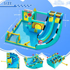 Kinder-Hüpfburg 20286 mit Wasserrutsche und Pool 452 x 416 x 210 cm 550-W-Gebläse für Indoor und Outdoor
