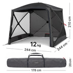 Quick Hub Square Pop Up Pavillon 2,44 x 2,44 m Camping Pavillon UV-Schutz wasserabweisend