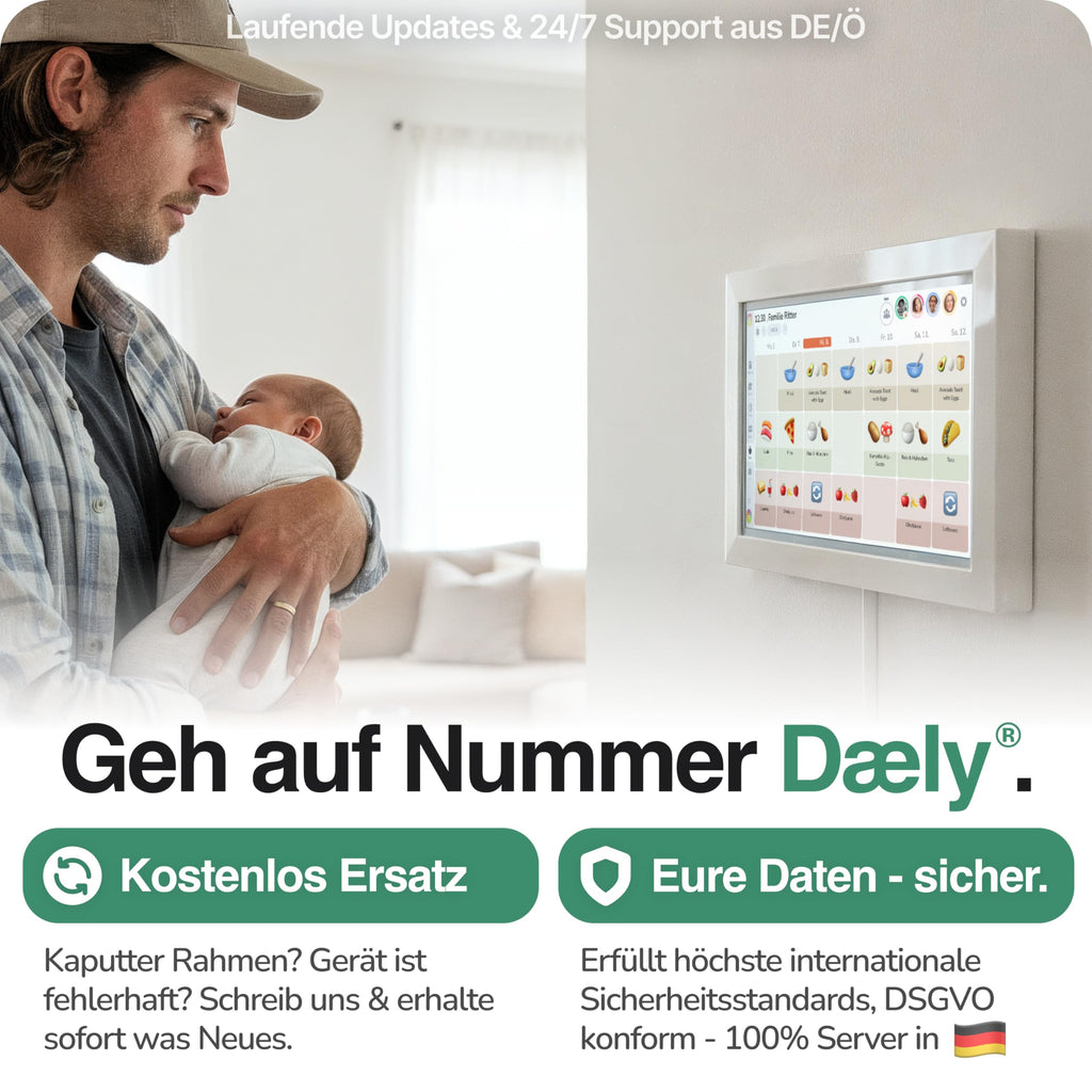 Digitaler Familienkalender 15,6 Zoll Wandkalender FHD Touchscreen App für iOS und Android 40 x 25 cm Kalender To-dos Routinen