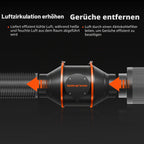 Rohrventilator Abluftset 100 mm mit Aktivkohlefilter GGS Controller 205 CFM 27 W Temperatur Feuchtigkeitssensor 26,8 dB 4 m Schlauch