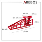 Auffahrrampen mit hydraulischem Wagenheber 2 t höhenverstellbar 290–375 mm Reifenbreite bis 257 mm Stahlkonstruktion