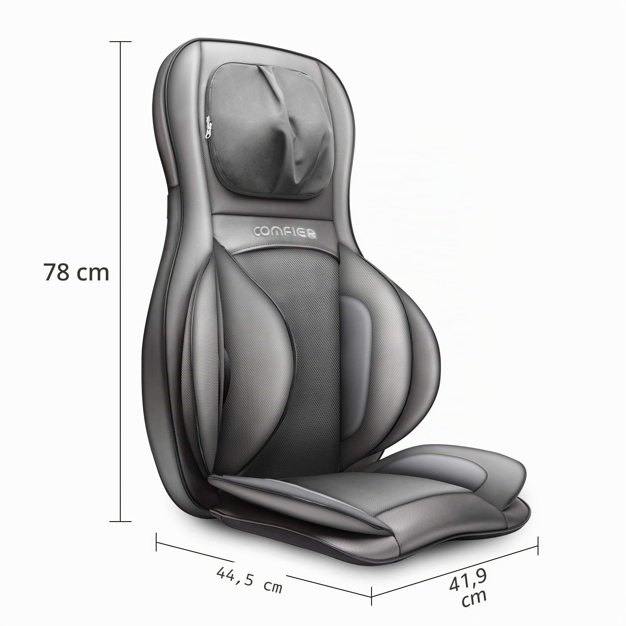 Shiatsu Massagesitzauflage mit Wärme 3D-Knetmassage Rollenmassage 3 Intensitätsstufen 15-Minuten-Timer für Nacken Rücken Schultern