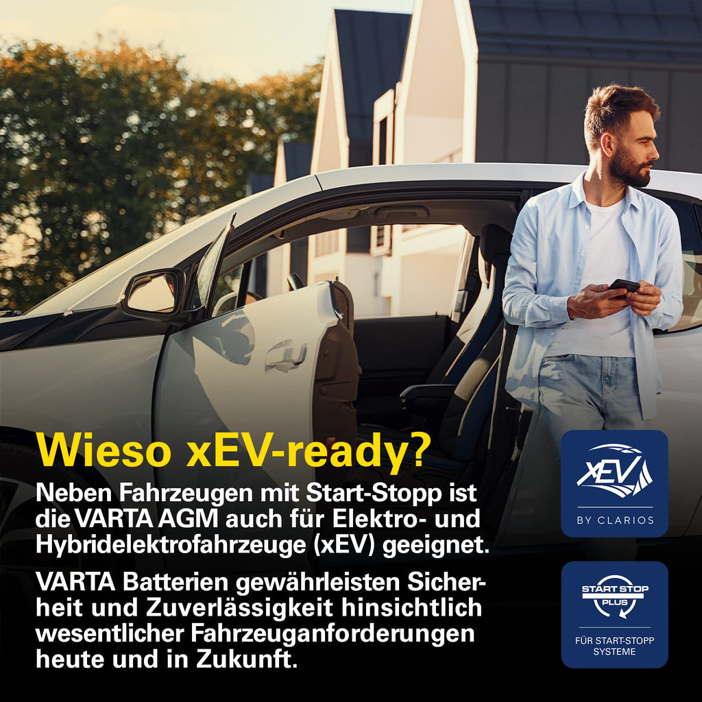 AGM Autobatterie 95 Ah 850 A 12 V 353 x 175 x 190 mm Start-Stopp xEV 6 Zellen SAE-Klemme 595901085