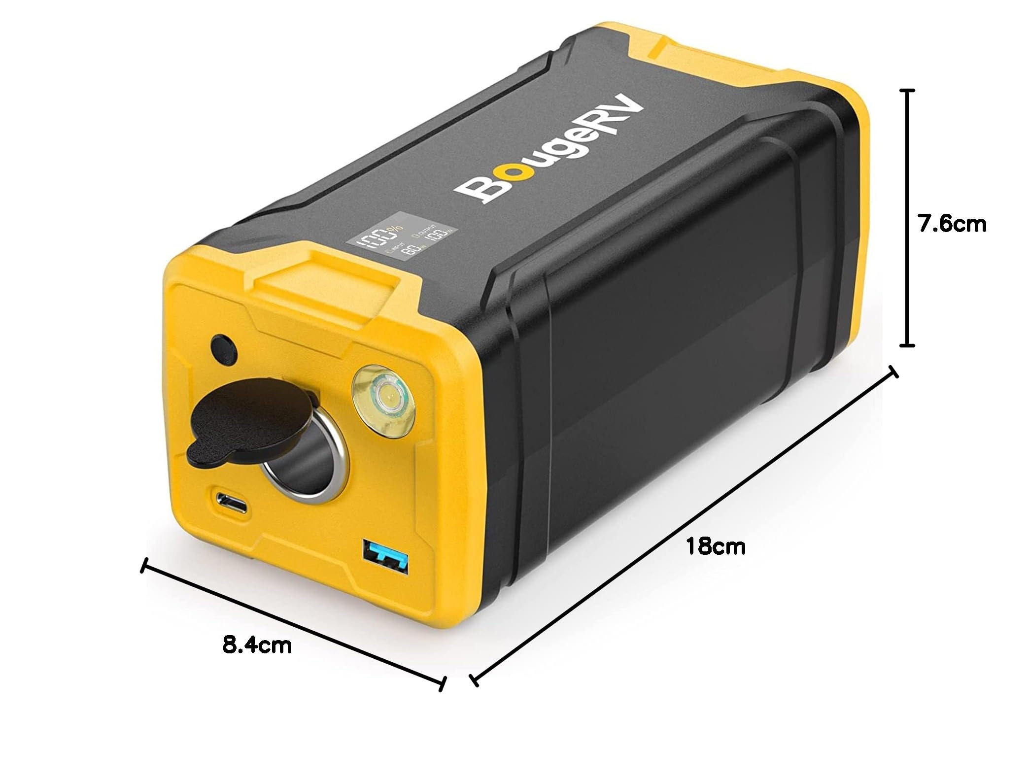 Tragbare Powerstation 266 Wh für 12V Kühlboxen 100W USB-C Schnellladung 100W Solarladung mit DC USB-A LED