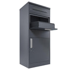 Paketbriefkasten mit Paketfach Neptun 186 l 112 x 50 x 37 cm verzinkter Stahl Rücklaufsperre Bodenmontage Anthrazit