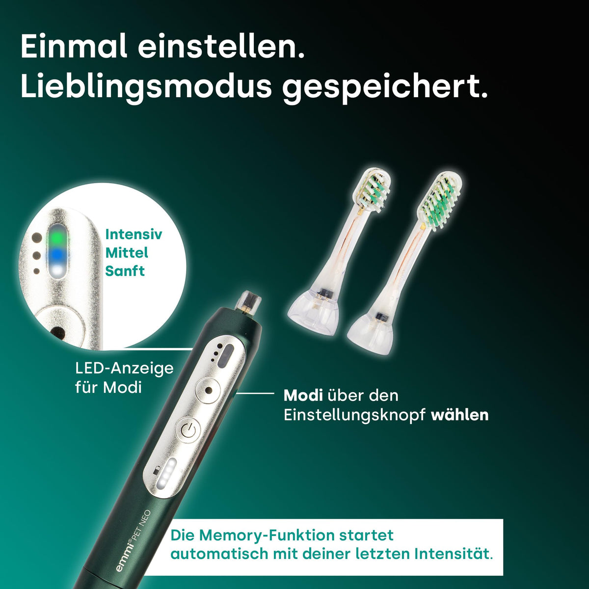 Ultraschall-Zahnbürste für Hunde NEO 96 Mio. Schwingungen 3 Reinigungsmodi 14 Tage Akkulaufzeit geräusch- und vibrationsfrei