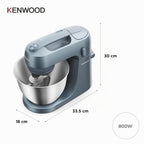 Küchenmaschine KZM35.000GY 800 W 4 L Edelstahlschüssel mit K-Haken Schneebesen und Knethaken