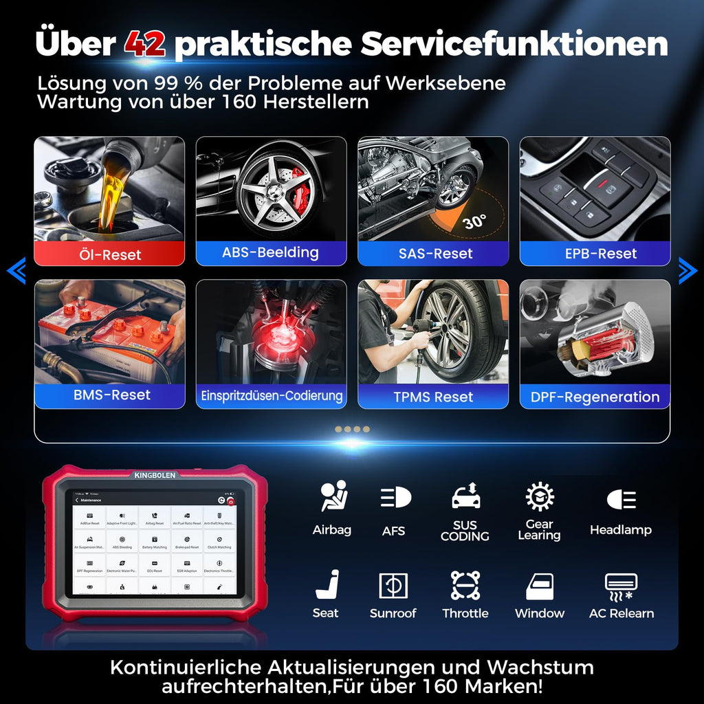 OBD2 Diagnosegerät K8 PRO Bluetooth 8 Zoll Vollsystemdiagnose bidirektionale Steuerung ECU Codierung CAN FD DOIP