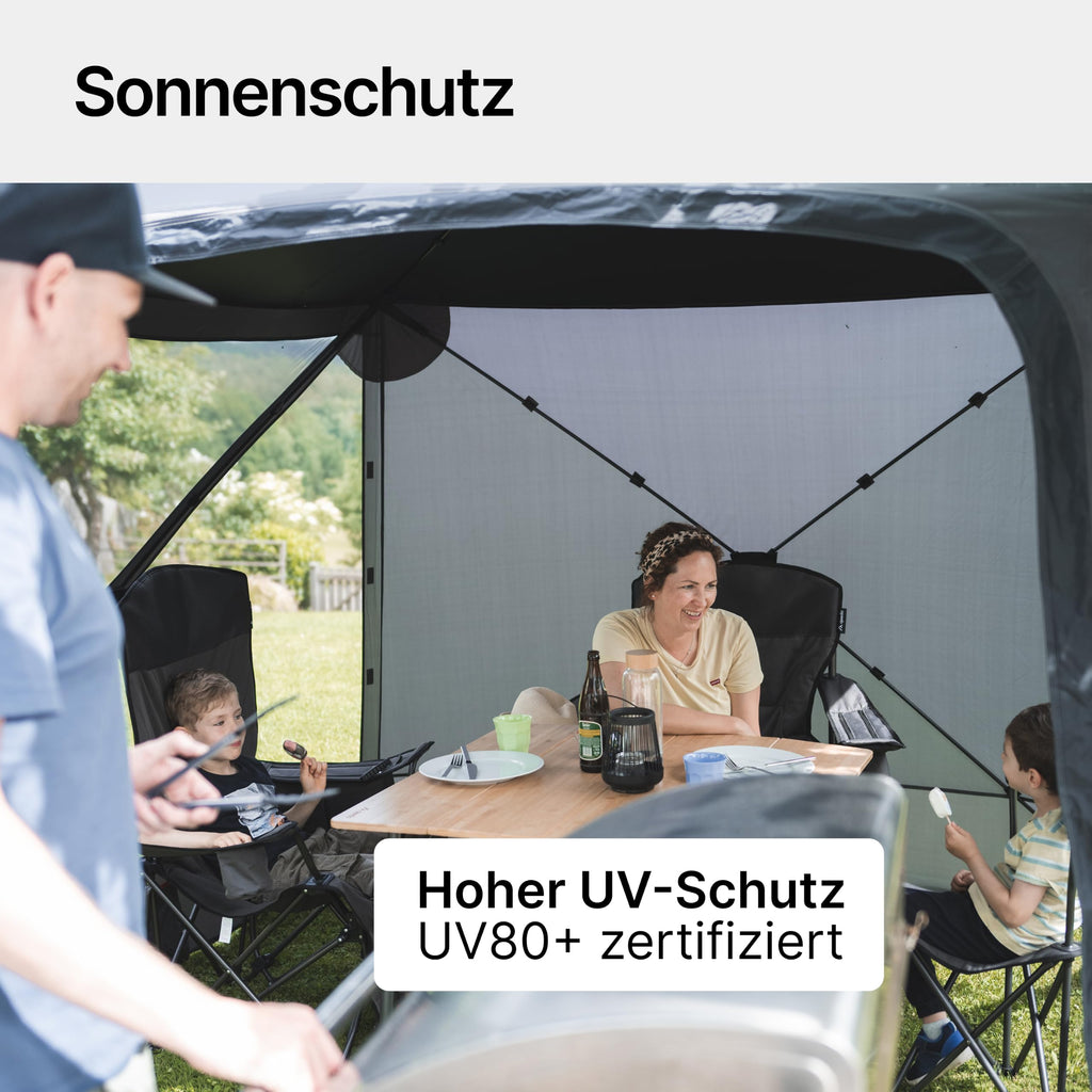 Quick Hub Square Pop Up Pavillon 2,44 x 2,44 m Camping Pavillon UV-Schutz wasserabweisend