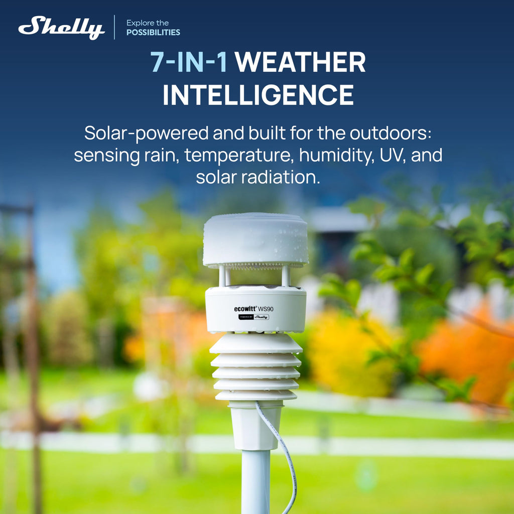 WS90 Smart Wetterstation 7-in-1 Bluetooth Zigbee Solar IPX5 UV Messung Regen Wind Temperatur