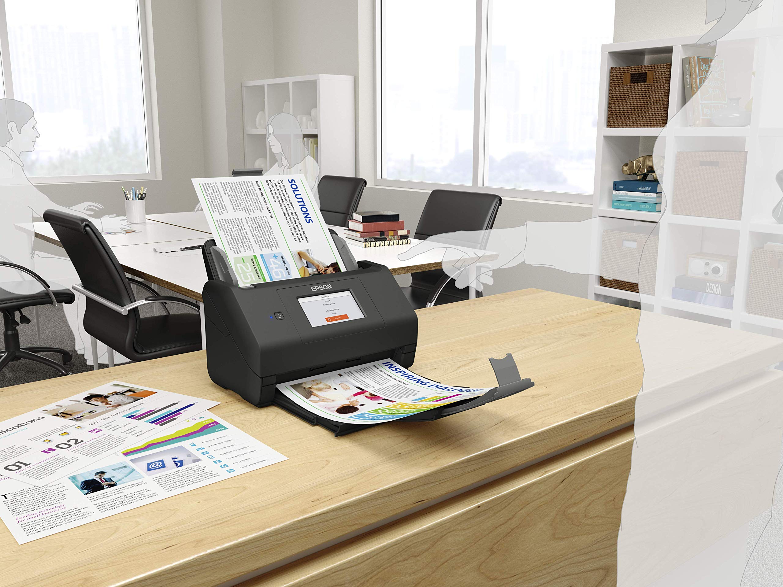 Dokumentenscanner ES-580W A4 Duplex WLAN USB 3.0 35 Seiten 70 Bilder pro Minute 100 Blatt Dokumenteneinzug