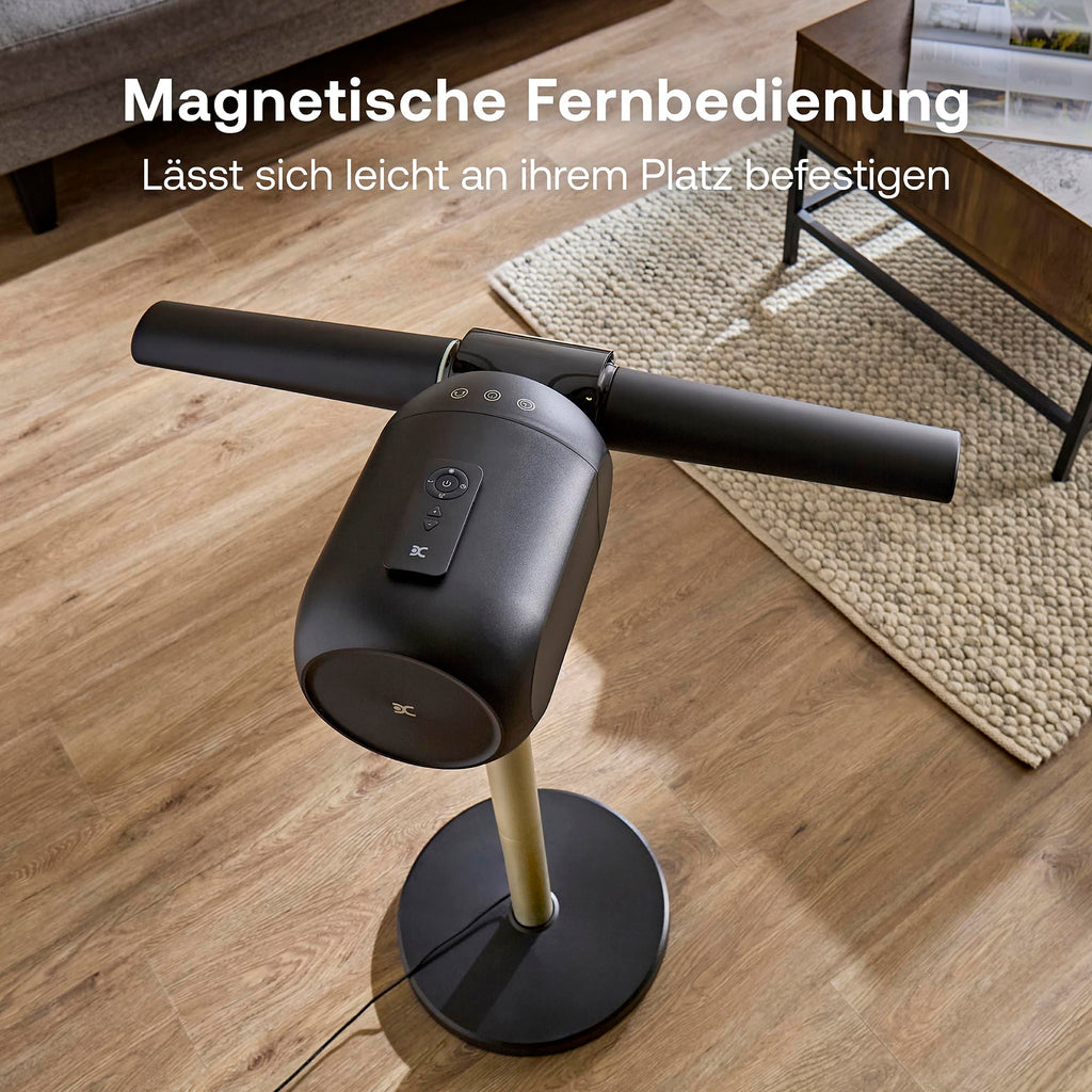Flügelloser Standventilator FlexBlade 48 W mit 5 Stufen 36 dB 180° Luftauslässen 90° Oszillation 10-Stunden-Timer und Fernbedienung