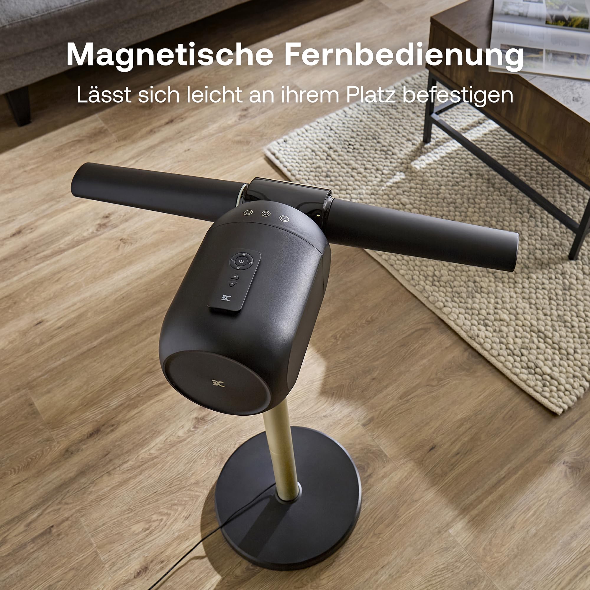 Flügelloser Standventilator FlexBlade 48 W mit 5 Stufen 36 dB 180° Luftauslässen 90° Oszillation 10-Stunden-Timer und Fernbedienung