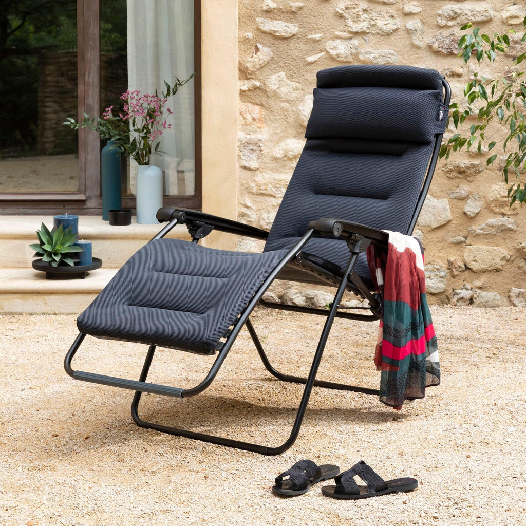 Lafuma MOBILIER Relaxliege RSX Clip AirComfort Zero Gravity Klappbar Schwarz 163 x 67 x 115 cm