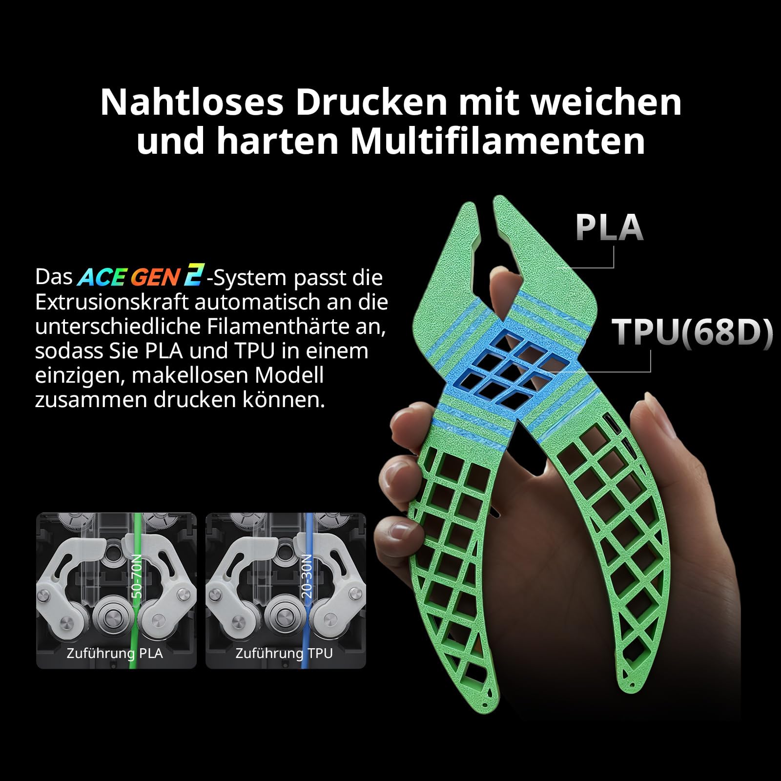 3D-Drucker Kobra X für Mehrfarbdruck mit 49-Punkt Auto-Leveling Druckgröße 260 x 260 x 260 mm Soft- und Hartfilament