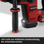Akku-Bohrhammer 18 V Brushless 3 J SDS-plus 4 Funktionen 28 mm 3,0 Ah Akku Ladegerät Koffer 3 Bohrer Flachmeißel