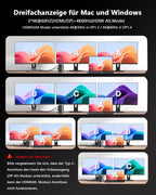 DisplayLink Dockingstation Dreifach-Display 4K+Dual 2K 3 HDMI 2 DisplayPort 15-in-1 100W