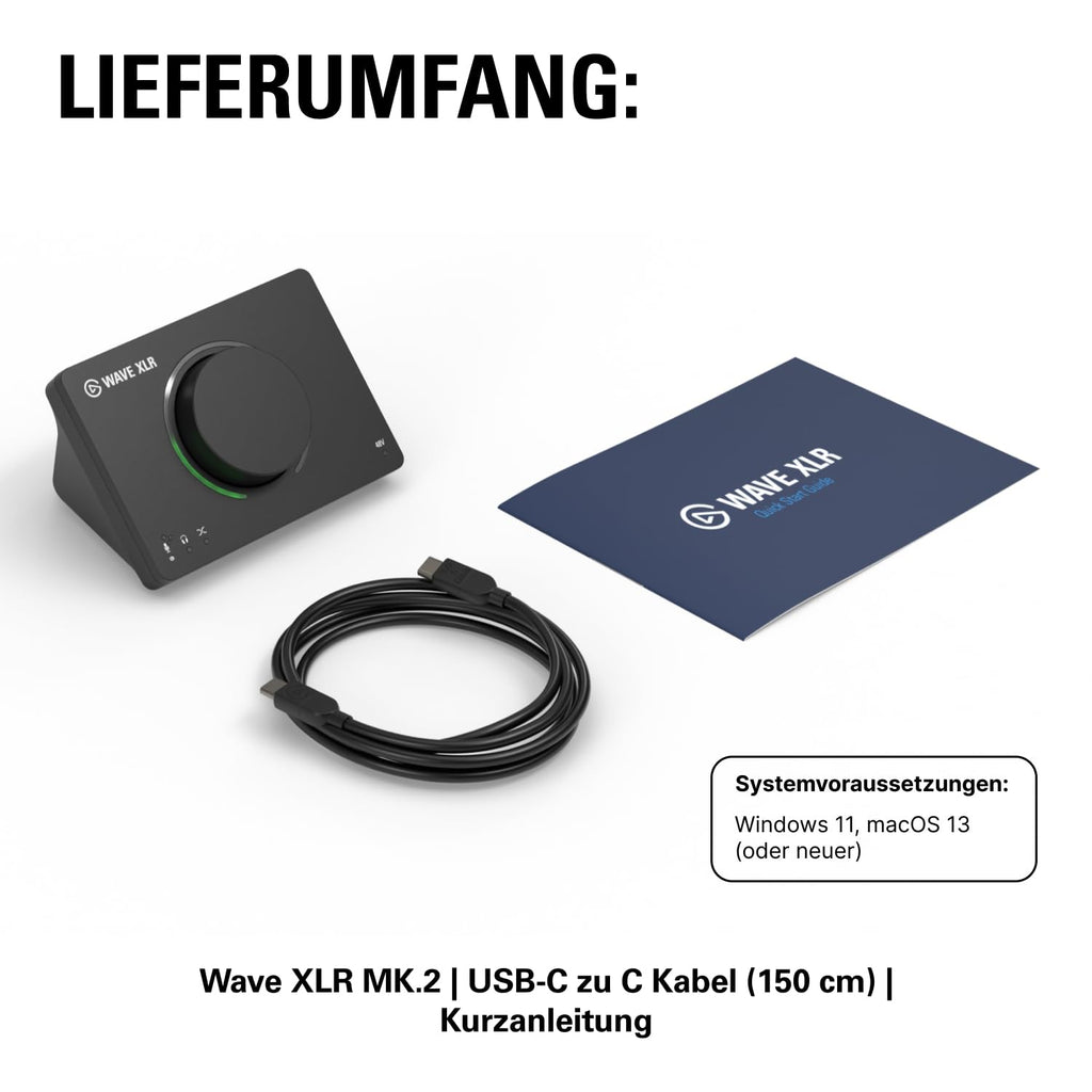 USB Audio Interface und DSP Mixer Wave XLR MK.2 80 dB Gain 192 kHz XLR Eingang 2 Kanäle