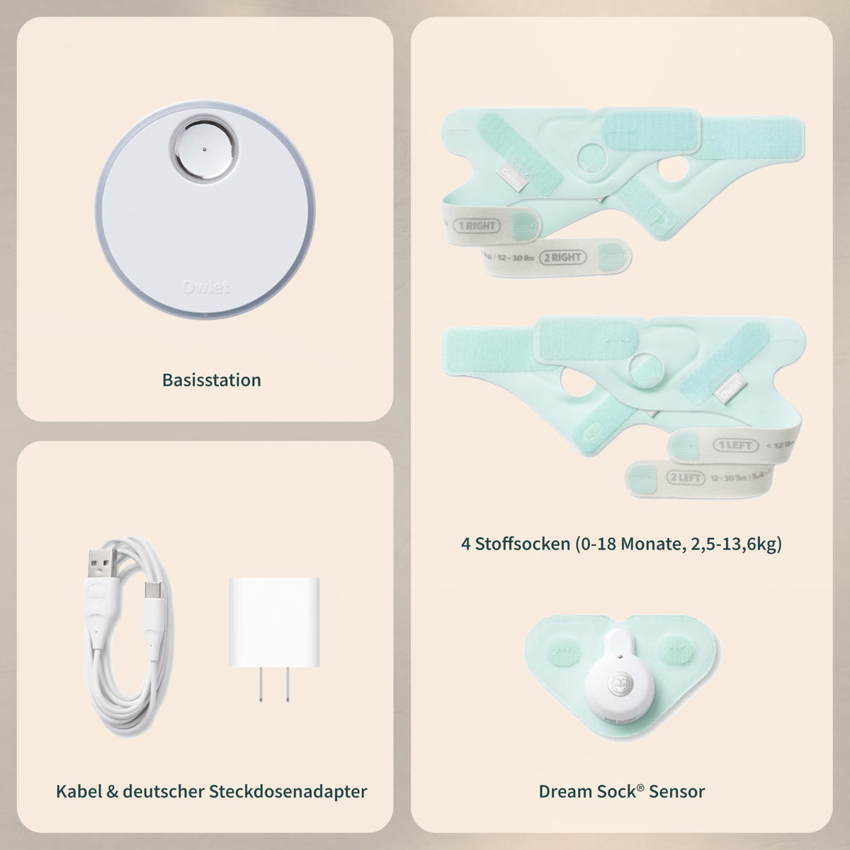 Dream Sock Babyphone mit App Schlaftracking Echtzeit-Benachrichtigungen Bluetooth WLAN 16 Stunden Akkulaufzeit