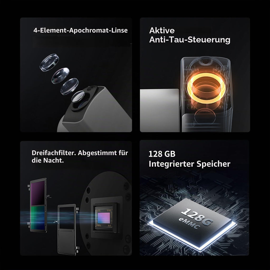Smart-Teleskop Seestar S30 Pro für Astrofotografie 30 mm Objektiv 4K-Dual-Kamera Auto-Tracking GoTo App-Steuerung