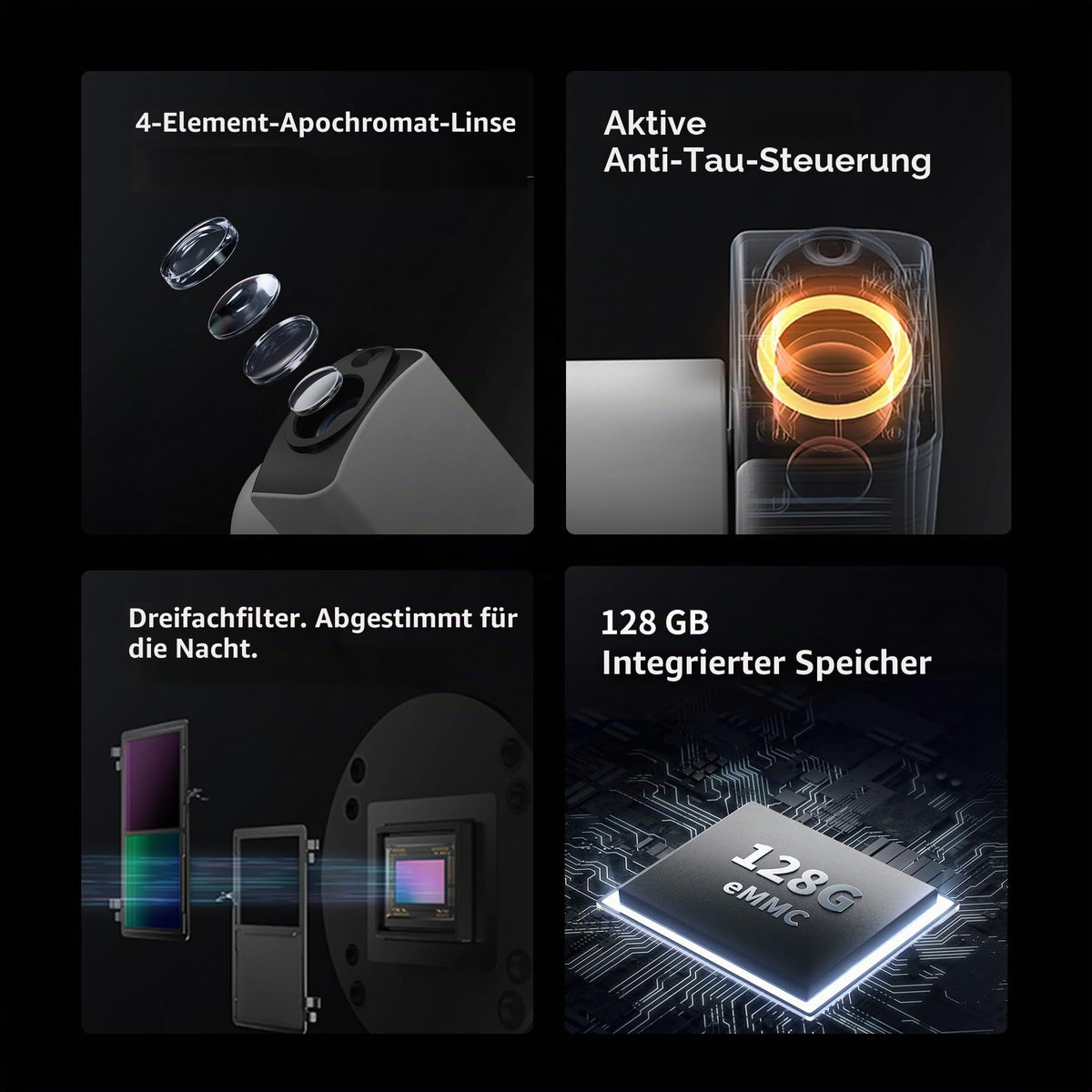 Smart-Teleskop Seestar S30 Pro für Astrofotografie 30 mm Objektiv 4K-Dual-Kamera Auto-Tracking GoTo App-Steuerung