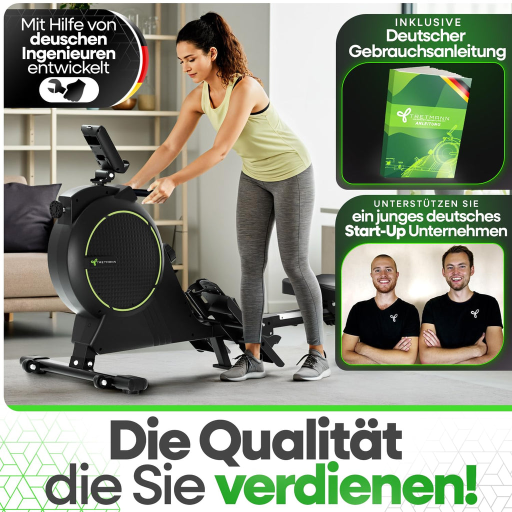 Rudergerät für Zuhause klappbar mit Wirbelstrombremse 2.0 16 Widerstandsstufen Memory-Foam-Sitzkissen und 150 kg Belastbarkeit